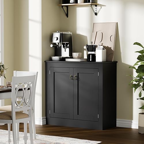 Miniatura 10 de Cozy Castle Gabinete de buffet con almacenamiento  Armario de almacenamiento de cocina, mesa consola de madera, gabinete de café para sala de estar,