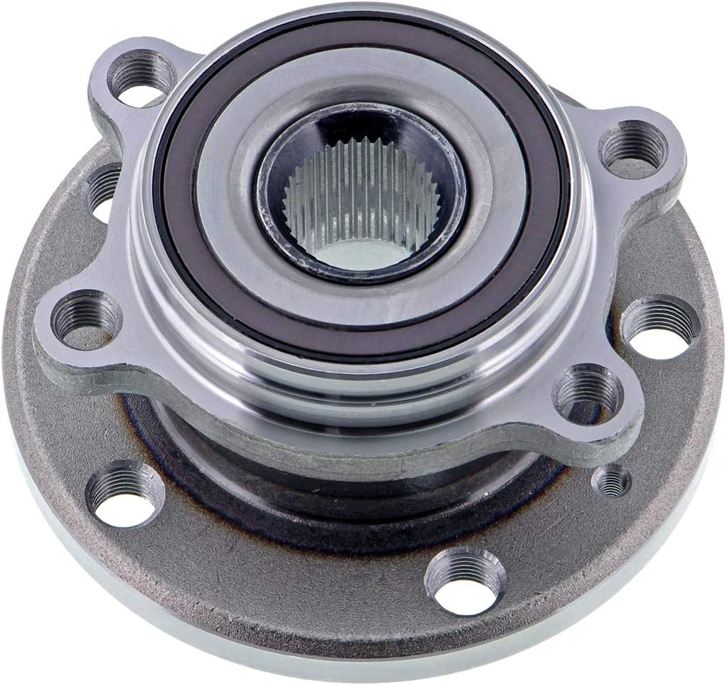 AUQDD 513253 (For models with 4 bolt flange) Front Wheel Hub and Bearing Compatible With Au-di A3 Q3 TT Quattro/VW Beetle Passat Tiguan CC R32