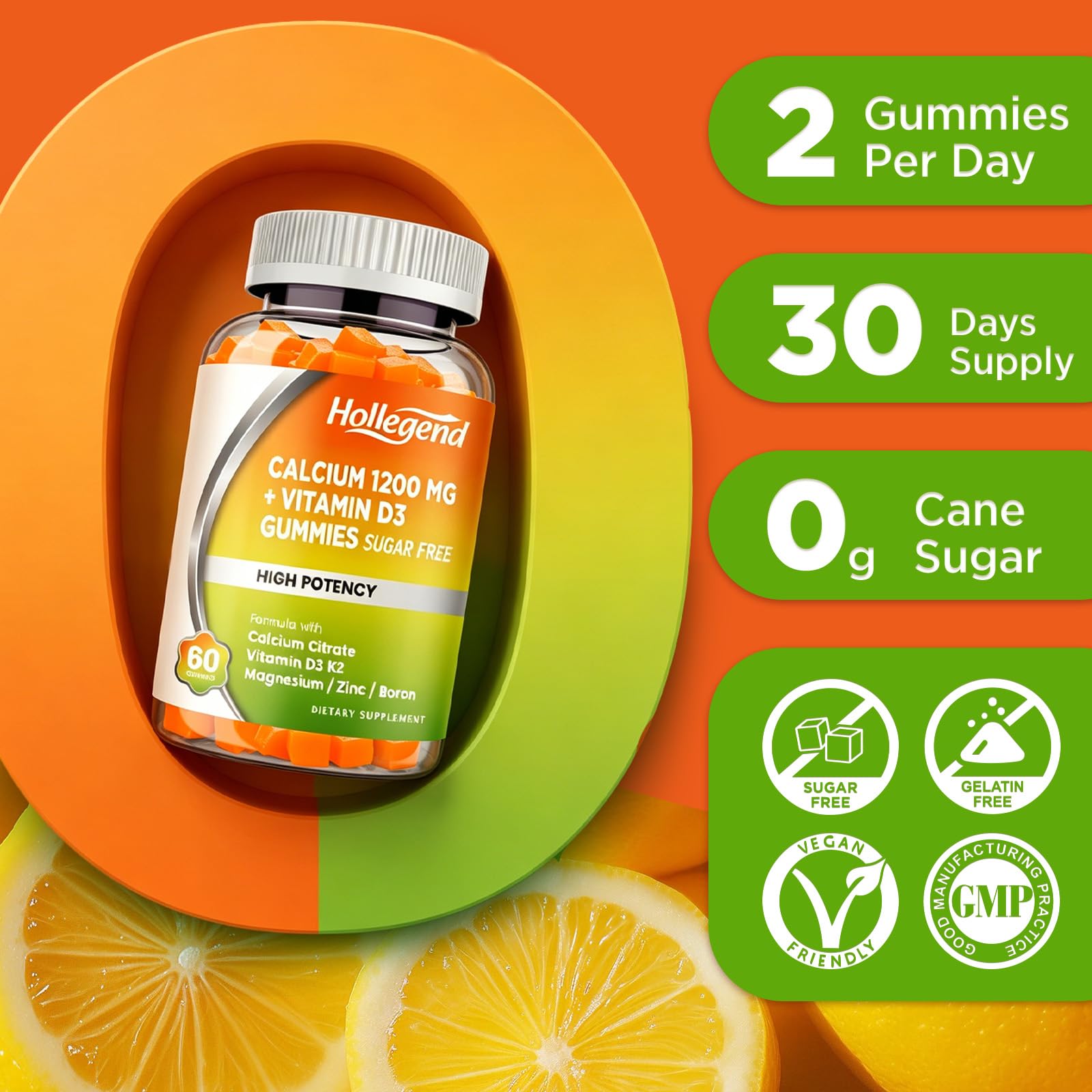 Calcium 1200 mg with Vitamin D3 Gummies, 60 Count — Amazon image 8