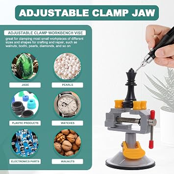 Mini Suction Cup Vise 360° Rotating Adjustable Bench Clamp Vice