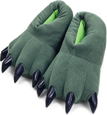 Plush Soft Monster Claw Slippers Dino Paw For Halloween Cosplay Adults Teen