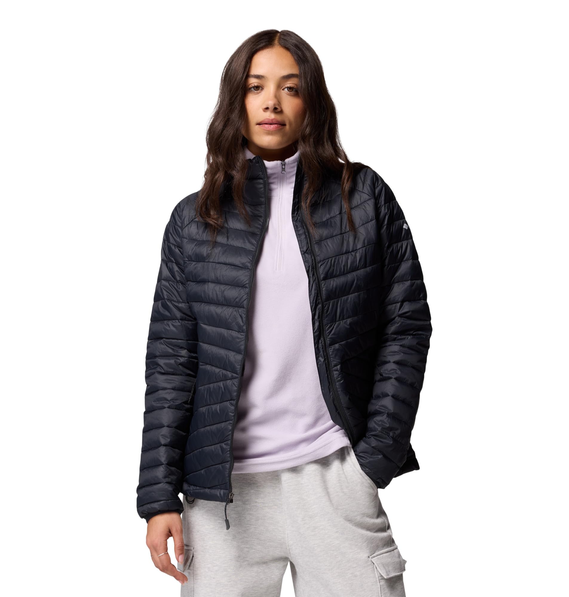 Columbia Women's Powder Pass Jacket, Puffer Jacket, Black, Medium