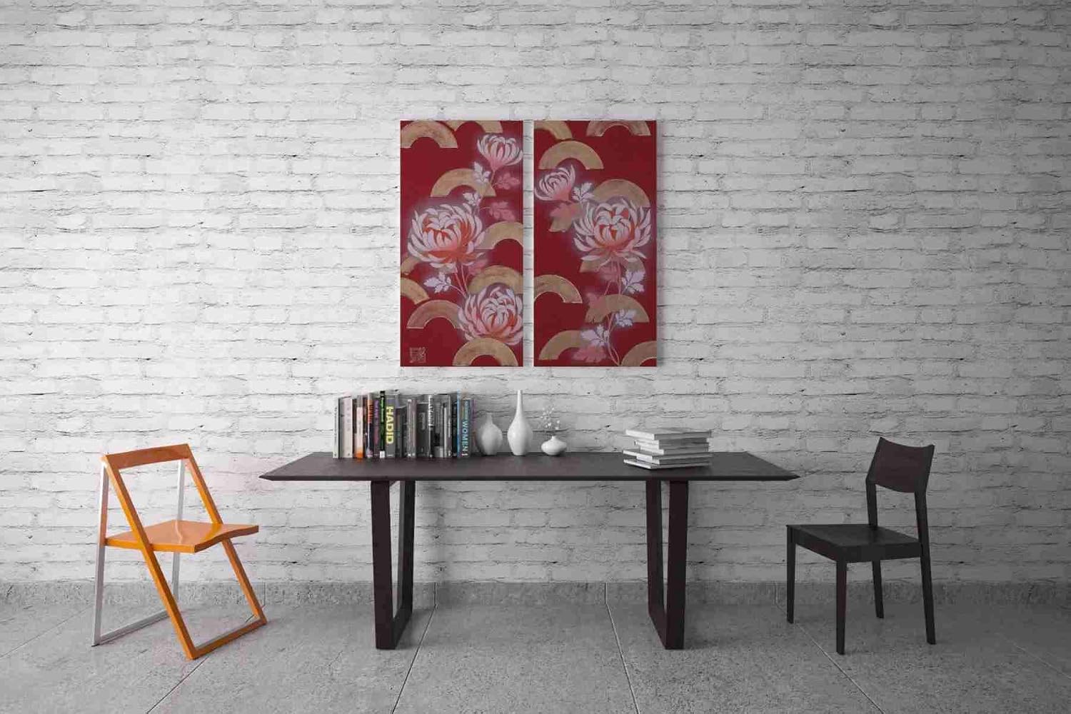 Epic Graffiti 'Chrysanthemum II' by Zigen Tanabe, Canvas Wall Art, 12"x24"