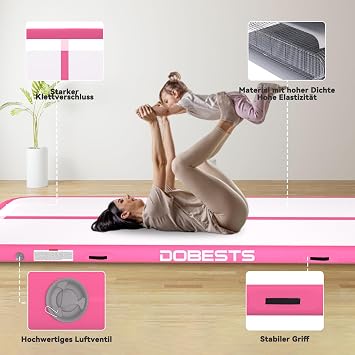 DOBESTS Air Matte Track Aufblasbare Turnmatte Gymnastikmatte mit Pumpe