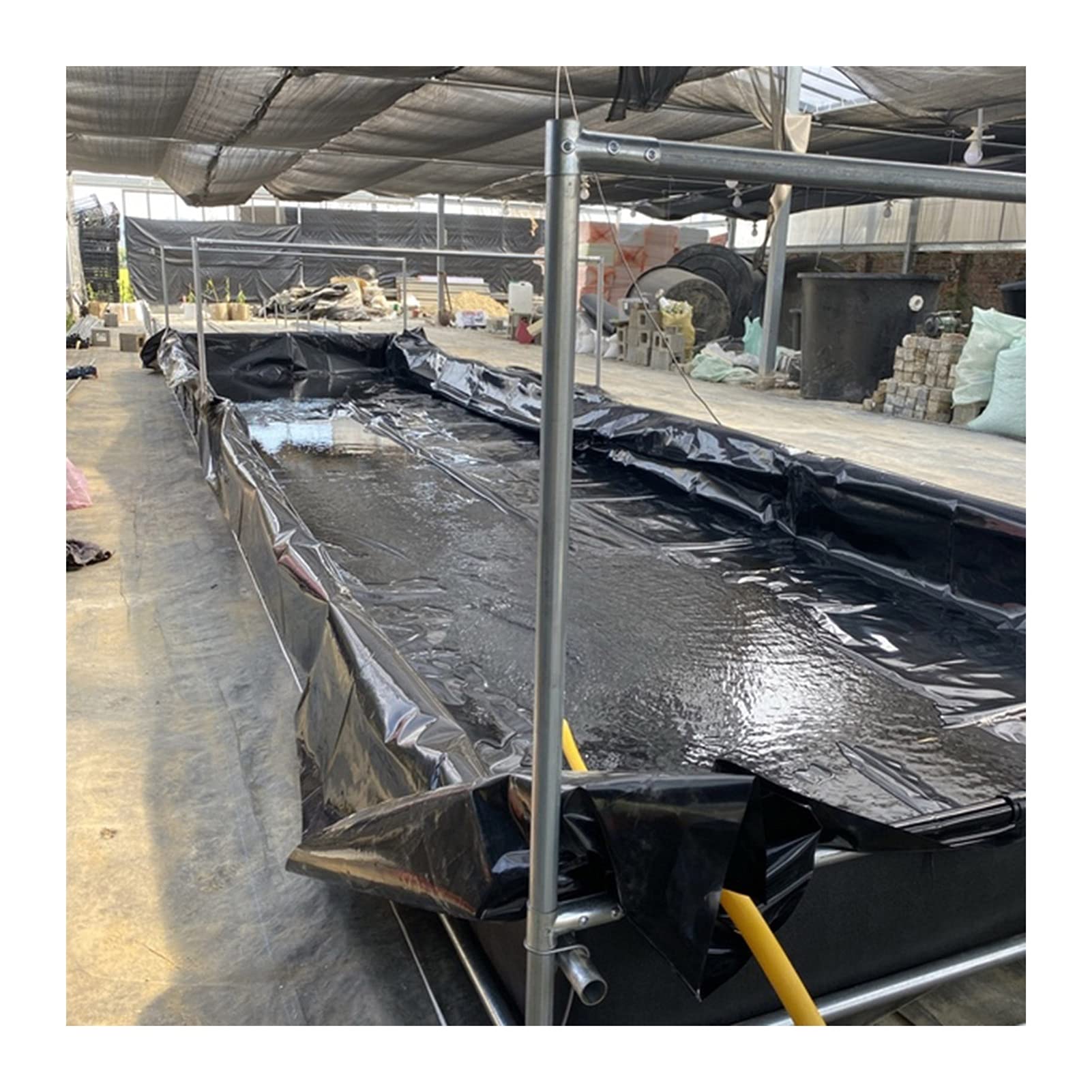 Revestimiento de goma negra gruesa de 5 x 5 m para estanques de peces, revestimiento personalizado para interiores y exteriores, impermeable y duradero (0,3 mm), ideal para estanques de 8 x 10 m,