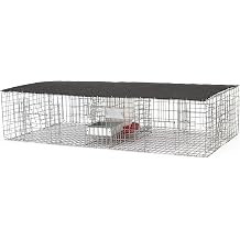 Bird B Gone - Large Pigeon Trap - 46" x 24" x 10" Cage for 30+ Birds - Shade, 1-Gallon Water Container & Food Pan - 6 One-Way Doors - Humane Bird Control