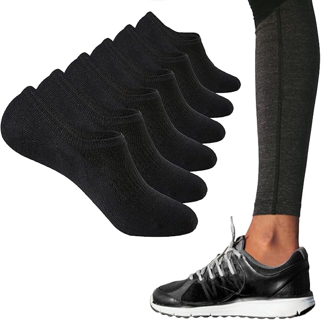 SC Products Premium 6 Pairs of Cotton Invisible Socks for Women | Casual No Show Socks with Soft Anti-Slip Grip | Comfortable & Invisible Liner Trainer Socks size 4-7 UK