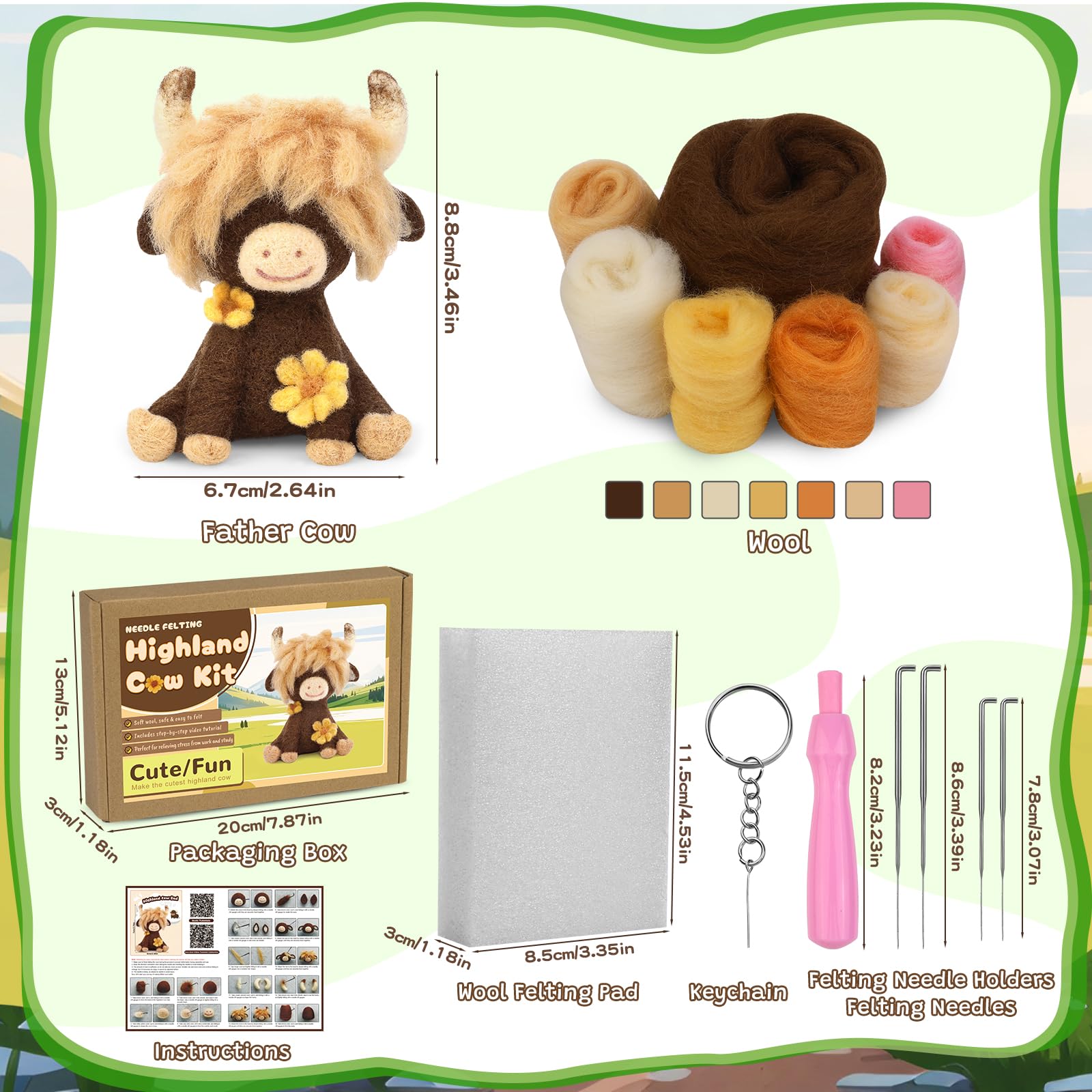 Yizzvb Needle Felting Kit Beginners Wool Felting Supplies Ki -2