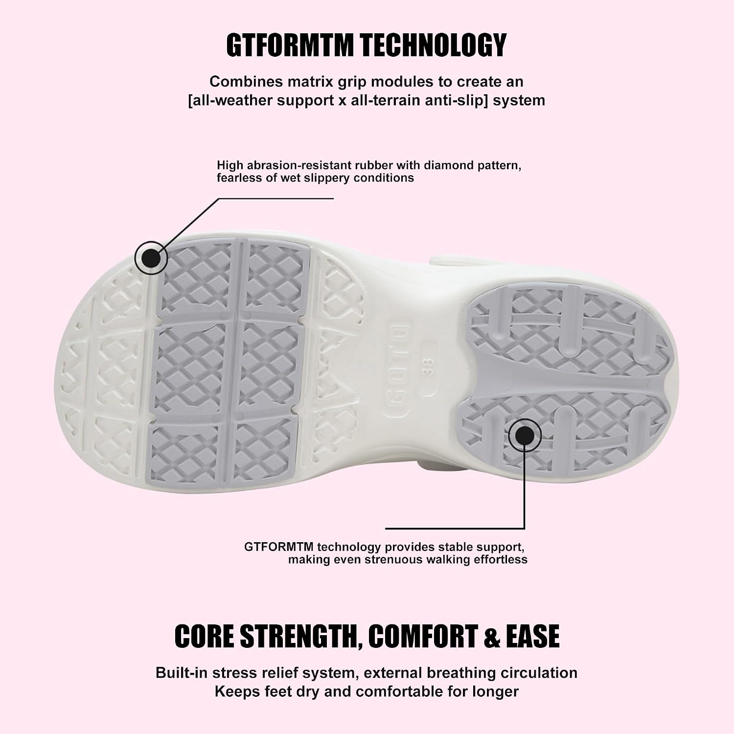 GOTO Clogs for Women 1.77" Platform Comfort Clogs, Lightweight Cushion Slip-On Shoes with Non-Slip Anti-Roll Sole for Walking Beach Daily Wear, Size Up One Size Recommended