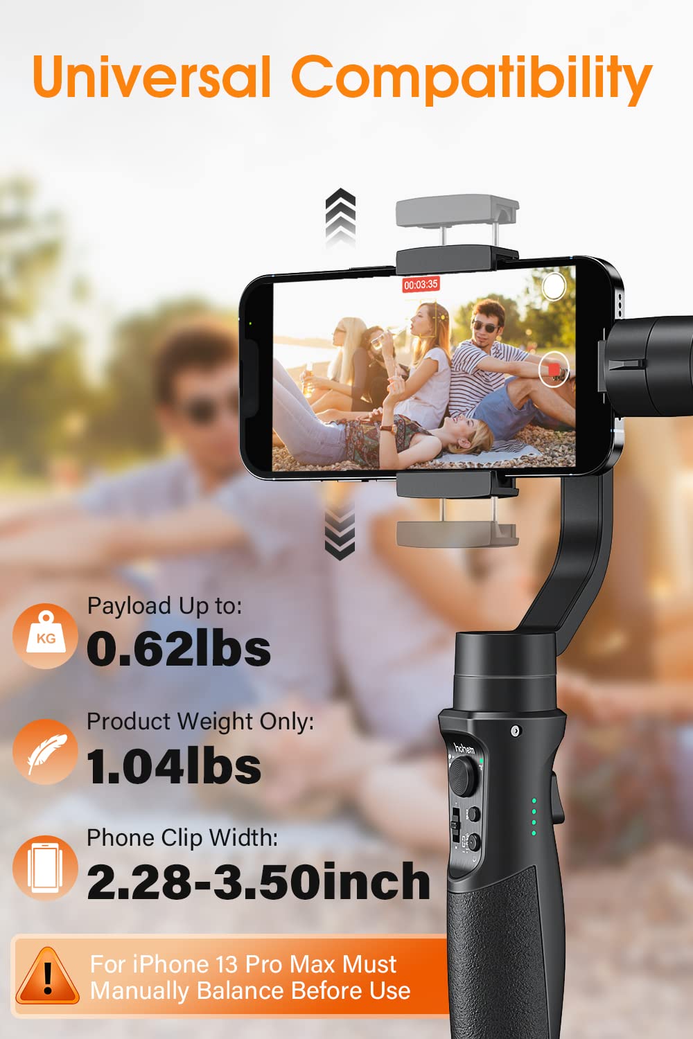 Hohem iSteady Mobile Plus Stabilisateur de cardan à 3 Axes pour iPhone XS Max Gimble pour Galaxy S10+