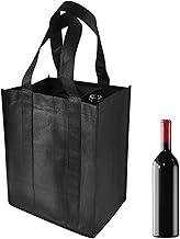 TIESOME 6-Bottle Wine Carrier Tote - Reusable Non-Woven Travel Bottle Holder for Camping, Picnics and Wine Lovers