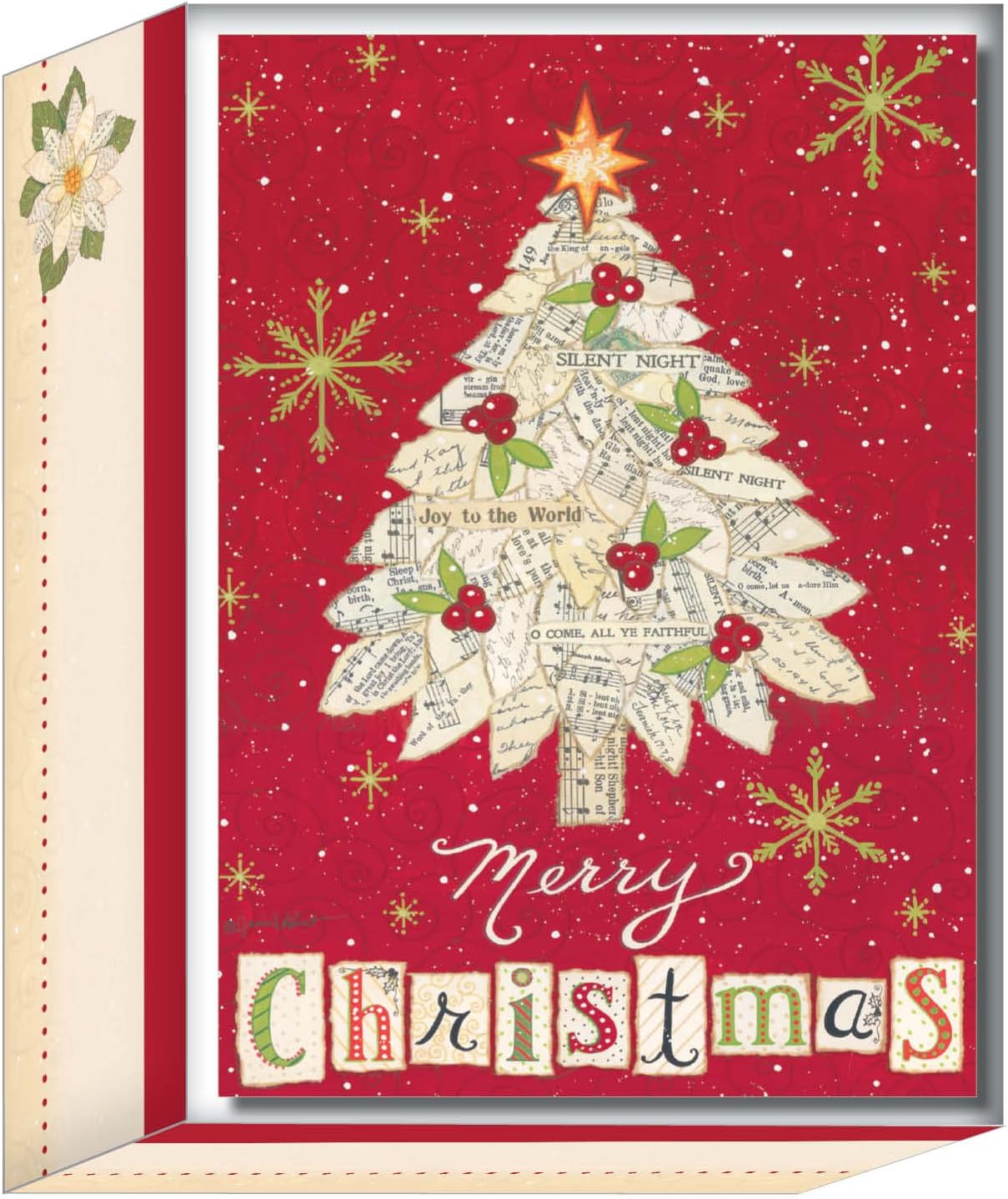 Crown Point Graphics Christmas 30 Boxed Winter Holiday Cards, King James Scripture, with Glitter Accents and Envelopes