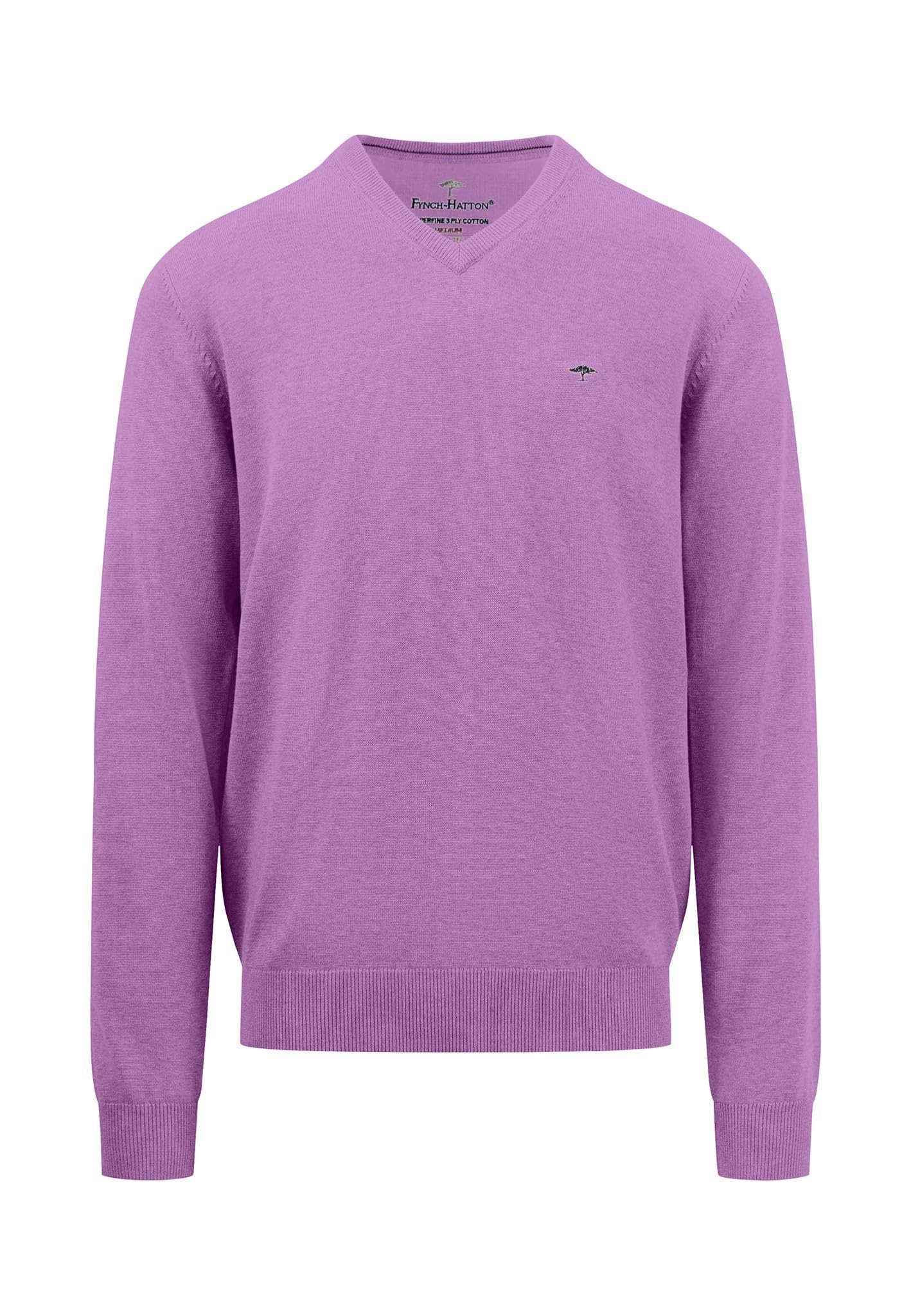 Fynch-Hatton Men's Dusty Lavender 1413211 V Neck Sweater M