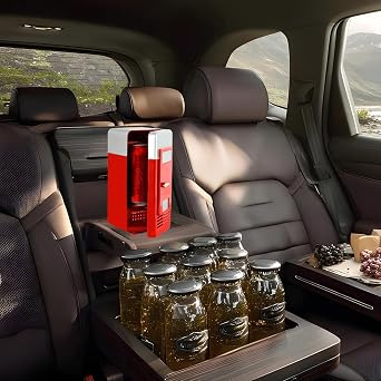 Mini Fridge - Beverage Refrigerator, 20cm Small - Portable USB Cooler and Warmer for Snacks and Cosmetics, Perfect for Sleeping, Dorm, Travel, Watching Movies at Home | USB給電の飲料用冷蔵庫 学生、ティーン、男の子、女の子、家族映画ナイト、寮、寝室、ドライブ、省スペース向け