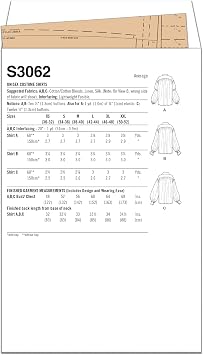 Simplicity S3062 Unisex Costume Shirt Sewing Pattern by Scissor IMP Workshop, Sizes XS-XXL