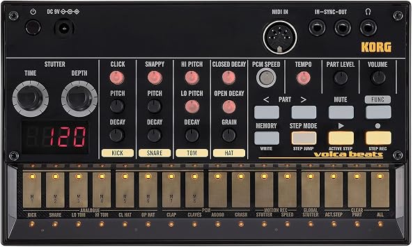 Korg Volca Beats Analogue Rhythm Machine Bundle w/Korg 9V600MACPP 9v 600ma Power Supply