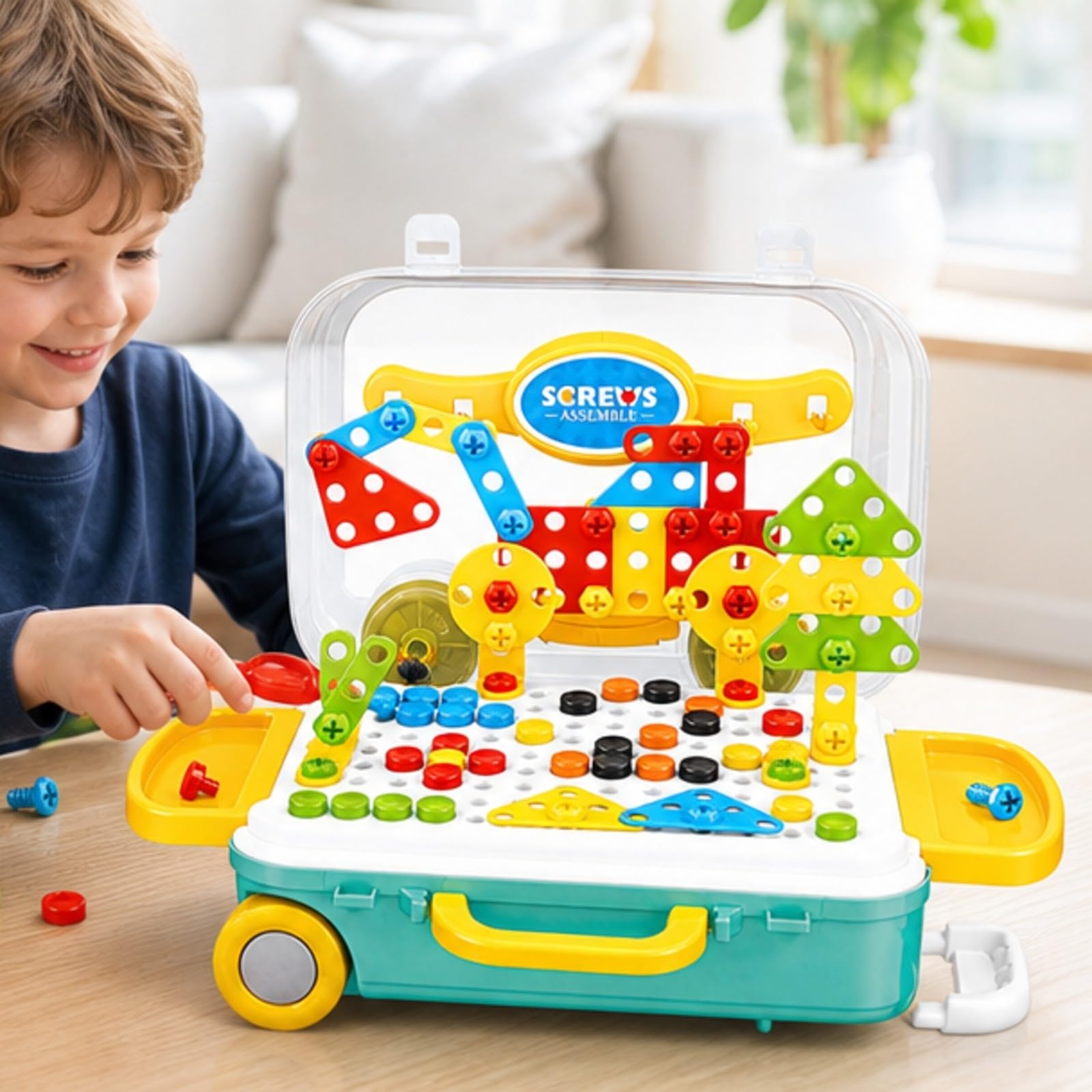 predolo Gioco di Assemblaggio | didattico, Creativo, Valigetta Attrezzi Giocattolo, per Casa