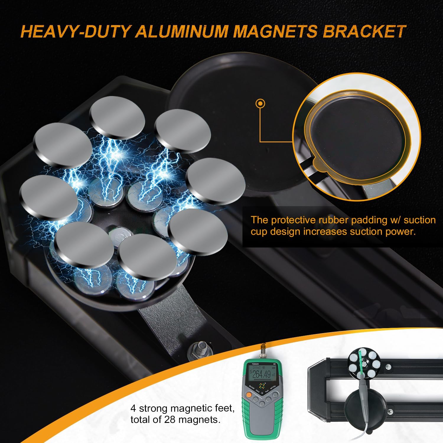 LUMENIX 38 Inch 216 LED Rooftop Strobe Emergency Lights Bar w/Controller Amber Warning Flashing Traffic Lightbar and White Alley Take Down Light for Construction Vehicles Towing Work Trucks Snow Plow