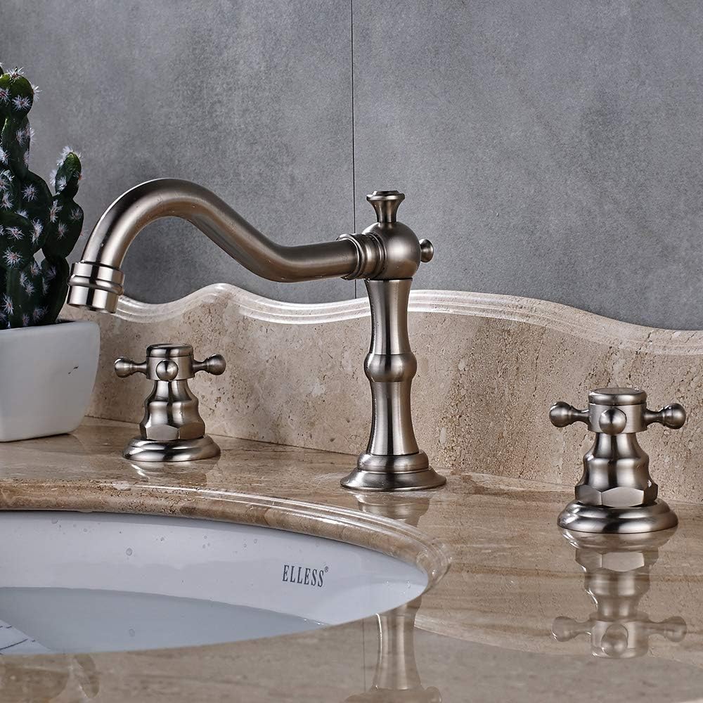 Tech Deals 🔥 Votamuta Faucet Three Holes Double Handles Widespread Bathroom Sink Faucet