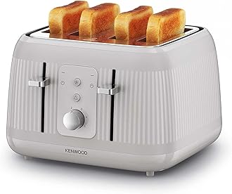 Kenwood Dawn Toaster, 4 Slot Toaster, Reheat, 5 Browning Settings, Defrost and Cancel Functions, Pull Crumb Tray, TFP09.​000CR, 1800W, Oatmeal Cream