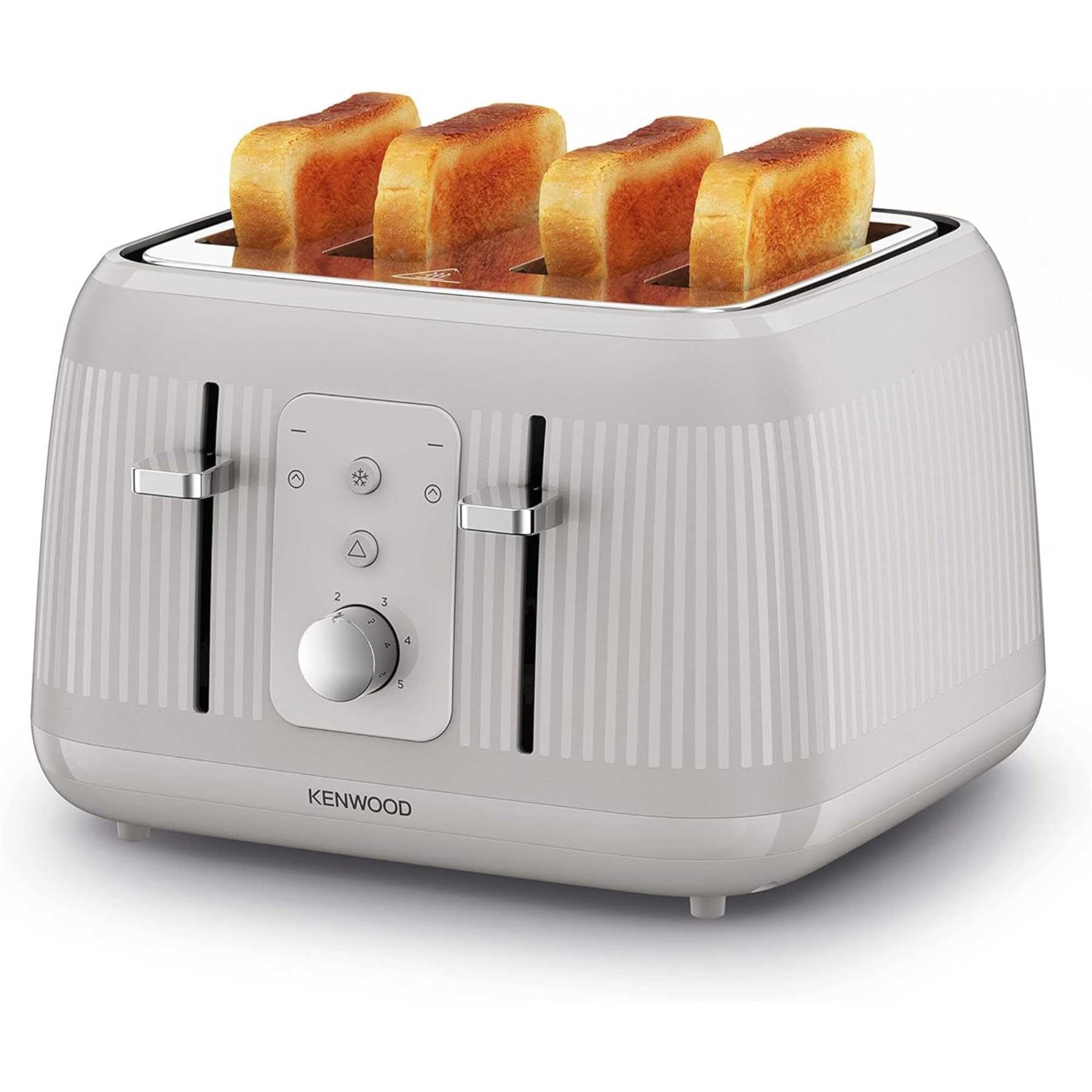 KenwoodDawn Toaster, 4 Slot Toaster, Reheat, 5 Browning Settings, Defrost and Cancel Functions, Pull Crumb Tray, TFP09.​000CR, 1800W, Oatmeal Cream