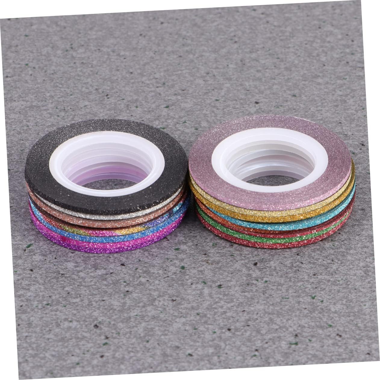 Didiseaon 14 Rolls Nail Art Striping Tape Set with Shiny Colors Self Adhesive Nail Decoration Line Stickers for Manicure and Pedicure DIY and Easy to Use for Women