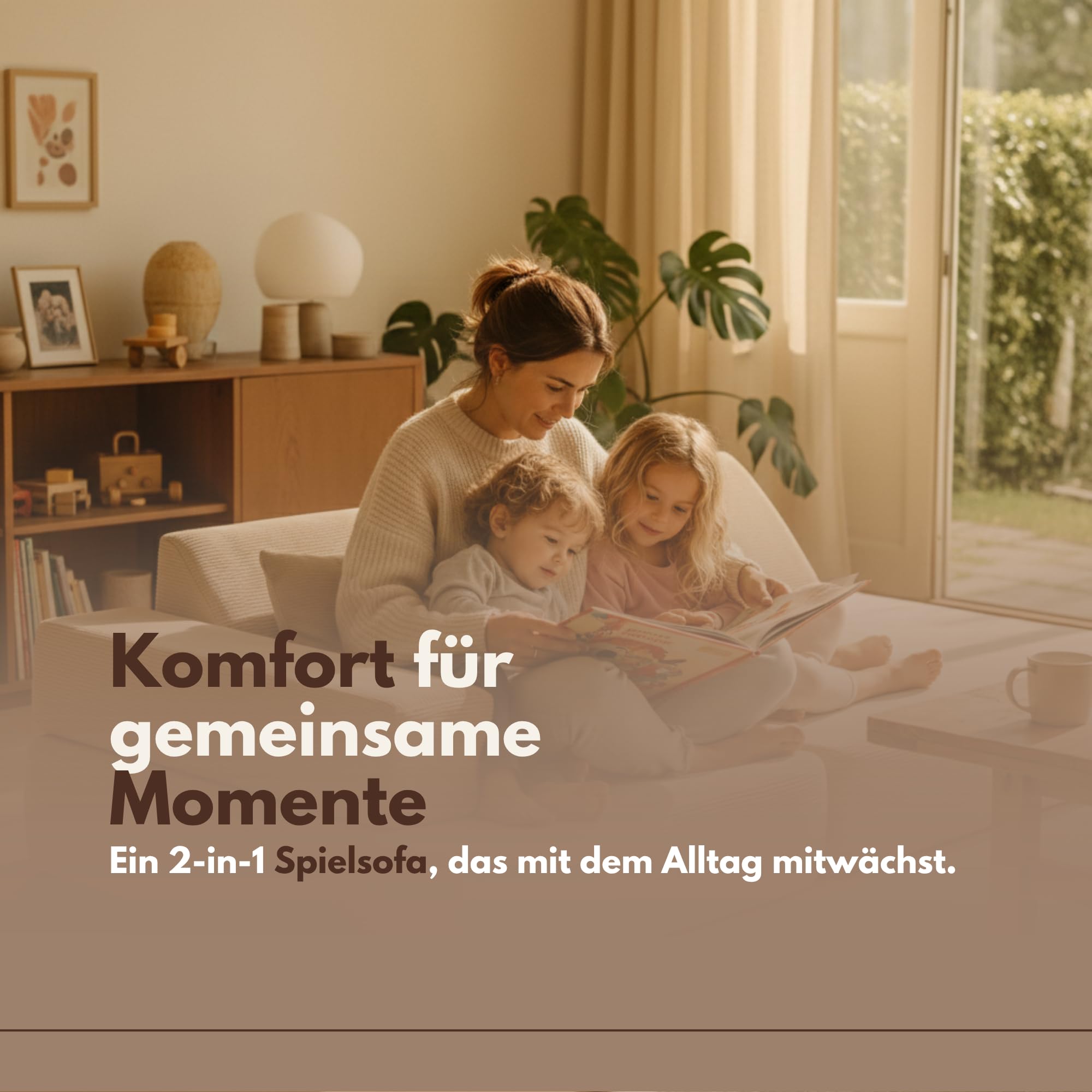 Angelove Kinder-Sofa aus Kordsamt - Kinderpolstermöbel, Couch, Ausstattung für Kinderzimmer, Beig