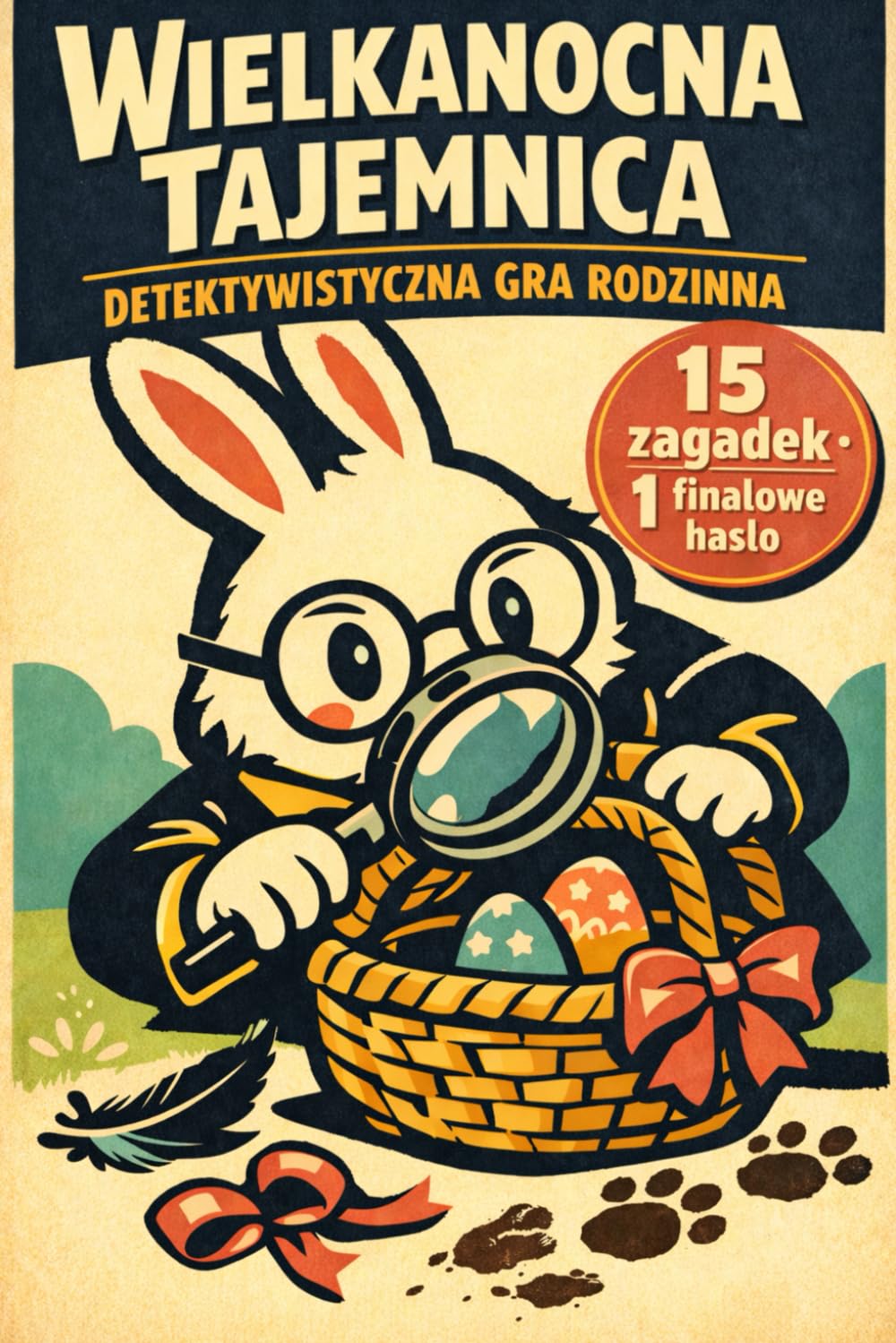 Wielkanocna Tajemnica. Detektywistyczna Gra Rodzinna. Książka-gra: opowieść + zagadki + kolorowanie: Wielka Tajemnica Zaginionego Koszyka
