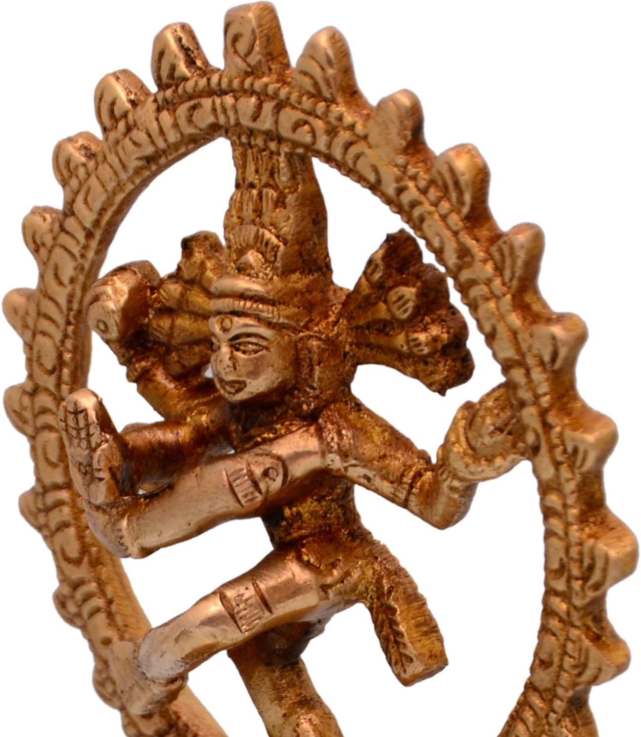 Purpledip Nataraja (Lord Shiva Mahadev in Dance Pose) Brass Statue for Home Temple Mandir Showpiece (10697)