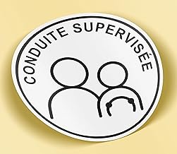 SC ® - Sticker/Autocollant - Disque Conduite Supervisée diamètre 15 cm - Taille, Logo et Écriture Réglementaire - Fabrication Française