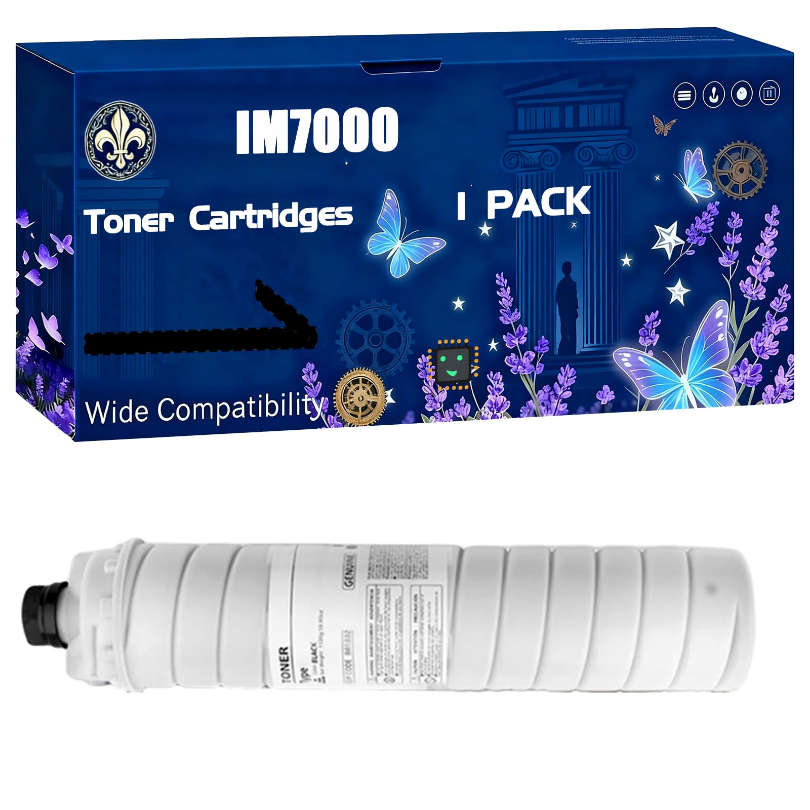 IM7000 Toner Cartridges Compatible for Ricoh Aficio 1060 1070 1075 2051 2060 2075 MP5500 6500 7500 SP9100 AP900 MP6002 7001 7502 8001 9001 9002 6503 7503 9003 6001 7000 Printers (2-Pack Black)