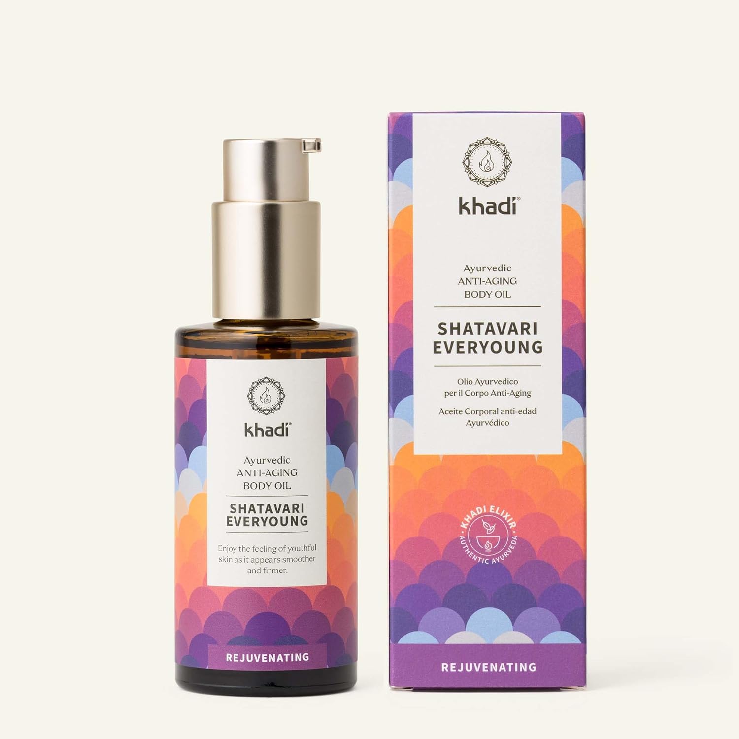 KHADI SHATAVARI EVERYOUNG Ayurvedic Elixir Skin & Soul Oil - Age Defying - tightens & revitalizes - 100% plant-based, natural & vegan - 3.38 fl oz
