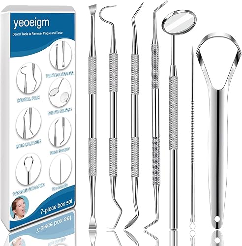 7pcs Dental Tools, Dental Pick Teeth Cleaning Tools Hygiene Kit