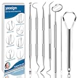 7pcs Dental Tools, Dental Pick Teeth Cleaning Tools Hygiene Kit, Professional Stainless Steel Tooth Scraper Plaque Tartar Cleaner - with Case, Personal Using, Pets - Teeth Cleaning Kit