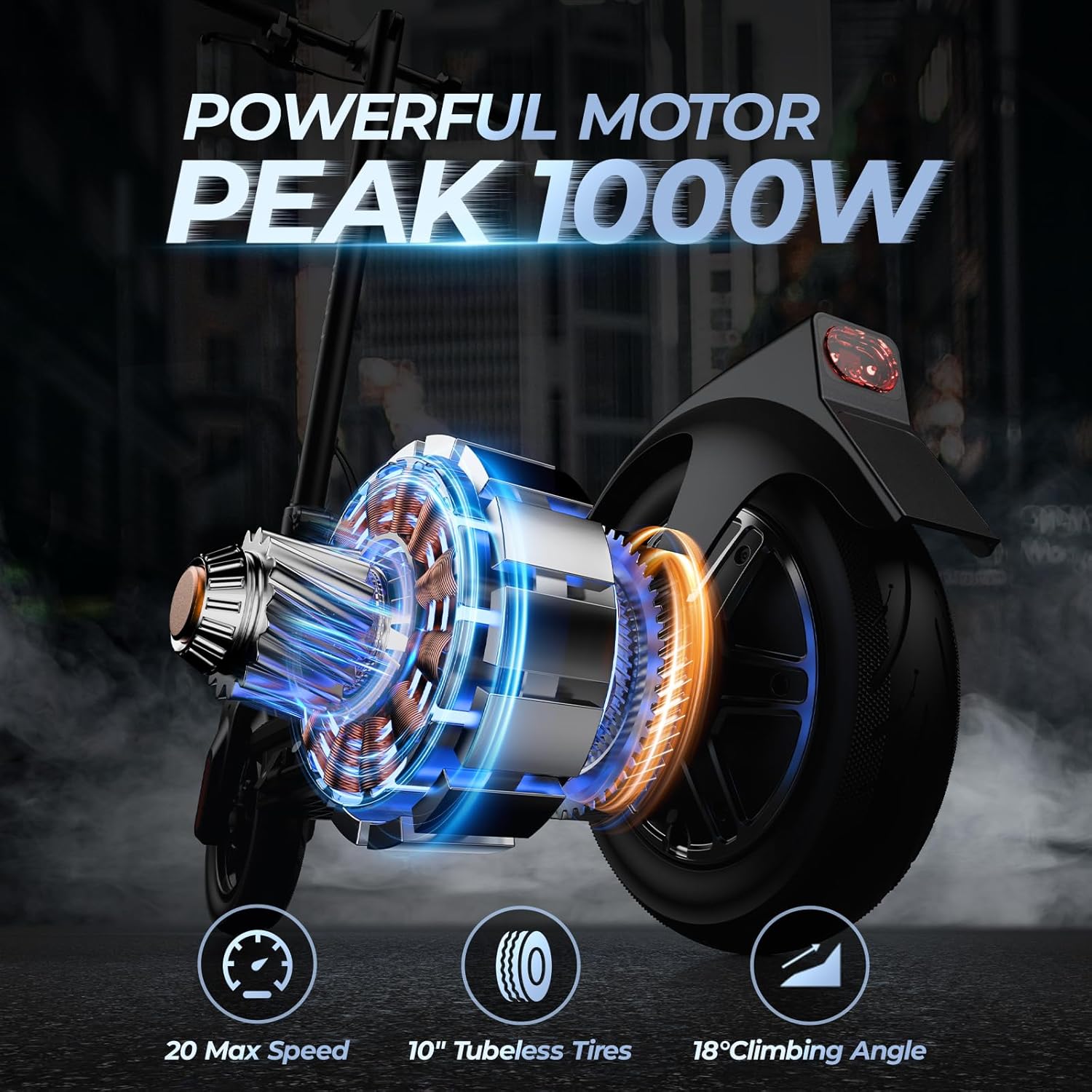 Electric Scooter for Adult, 20/21Mph Top Speed,20/40 Max Miles Range, 500W/1000W Powerful Motor, Dual Suspension, Folding E-Scooter with Dual Braking, Max Load 264 lbs