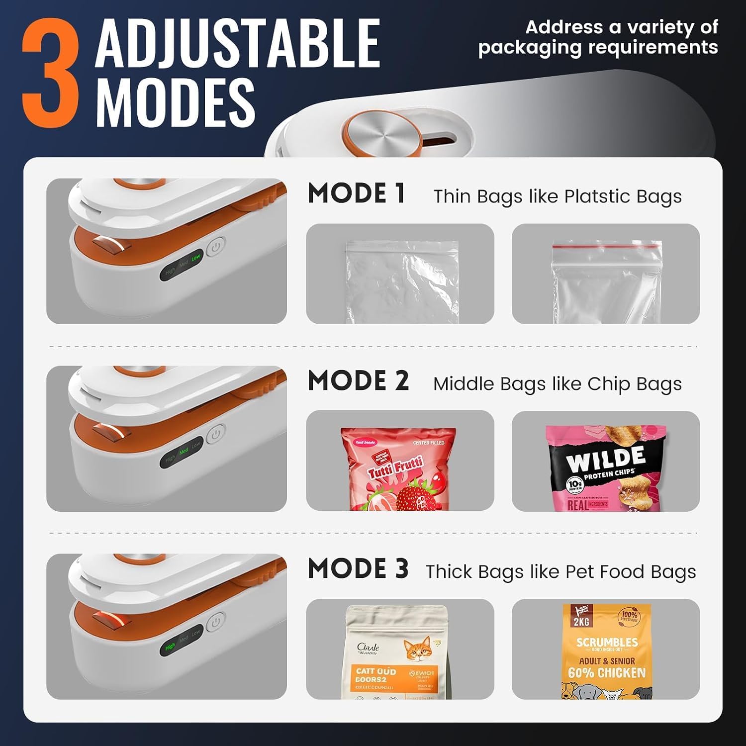 2 in 1 Mini Bag Sealer Rechargeable Portable Heat Sealing Machine for Food Storage
