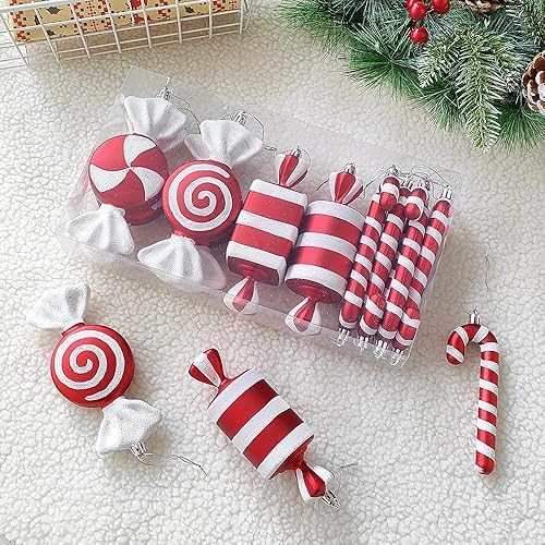 Miniatura 6 de 14Pcs Christmas Lollipop Candy Cane Ornaments, Hanging Candy Cane Christmas Tree Crafts 6.5Inch Red White Fake Candy Pendant for Xmas Tree Decor New