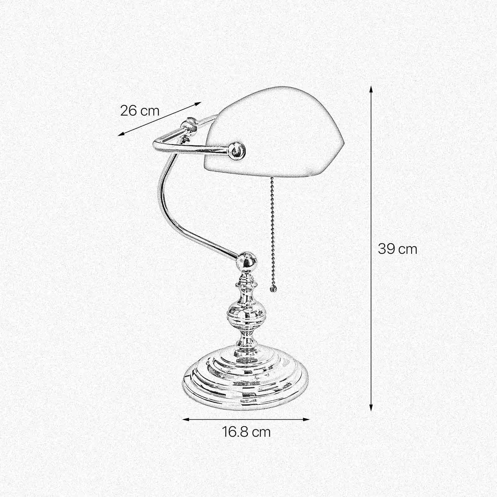 Schreibtischlampe Messing massiv Glas H: 39 cm schwenkbar E27 Grün Zugschalter Tischleuchte Bankerlampe Arbeitszimmer Büro