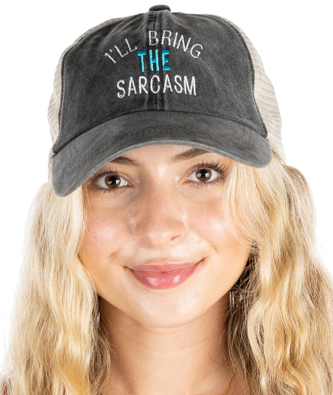 Funky JunqueWomen's Baseball Cap I'll Bring The Saying Hat Bridal Bachelorette Party Cotton Mesh Adjustable Snapback Summer