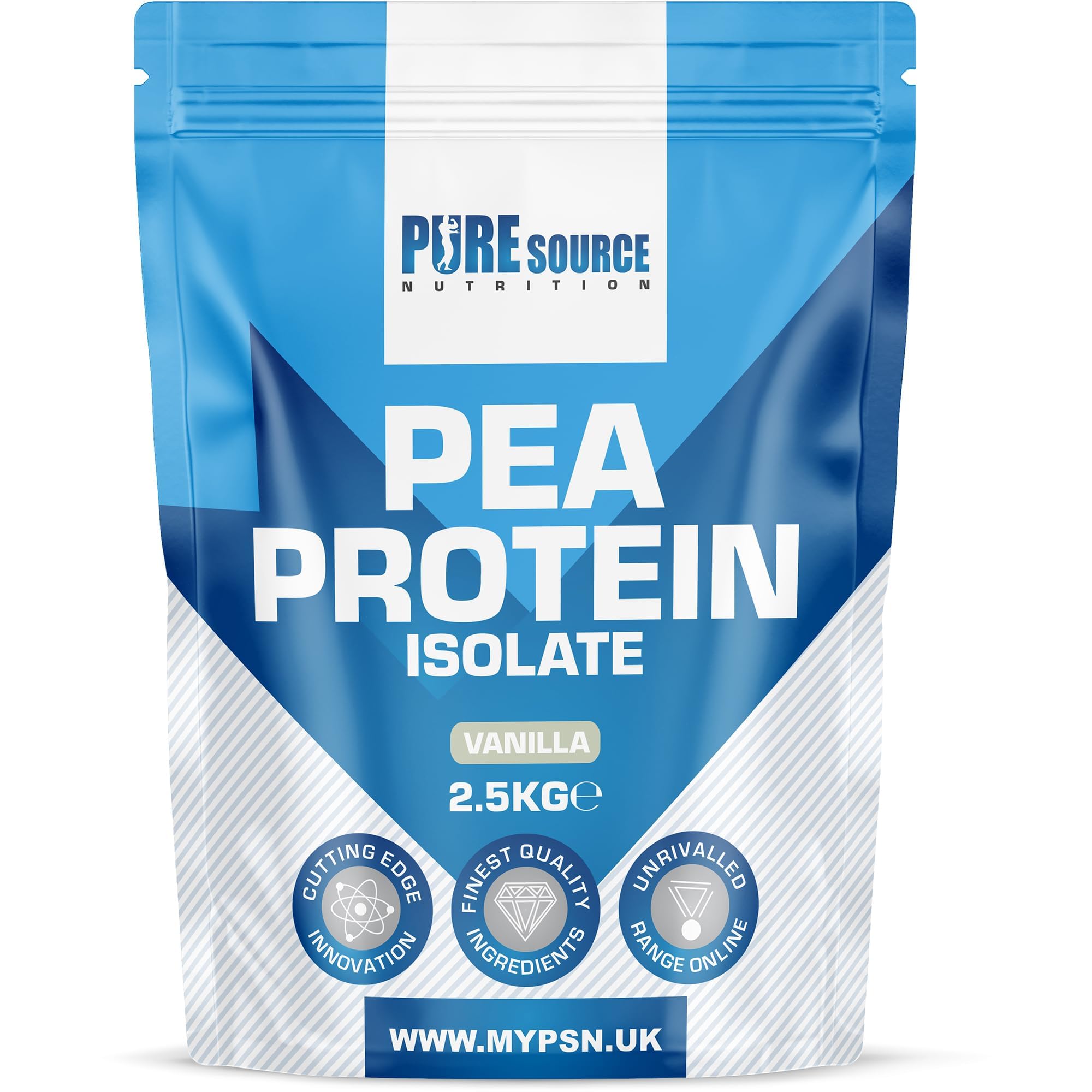 100% Vegan Pea Protein Isolate Vanilla Flavoured Vegetarian Protein Powder Shake for Superfood Supergreens Dairy Free Shakes by PSN (2.5kg, Vanilla)