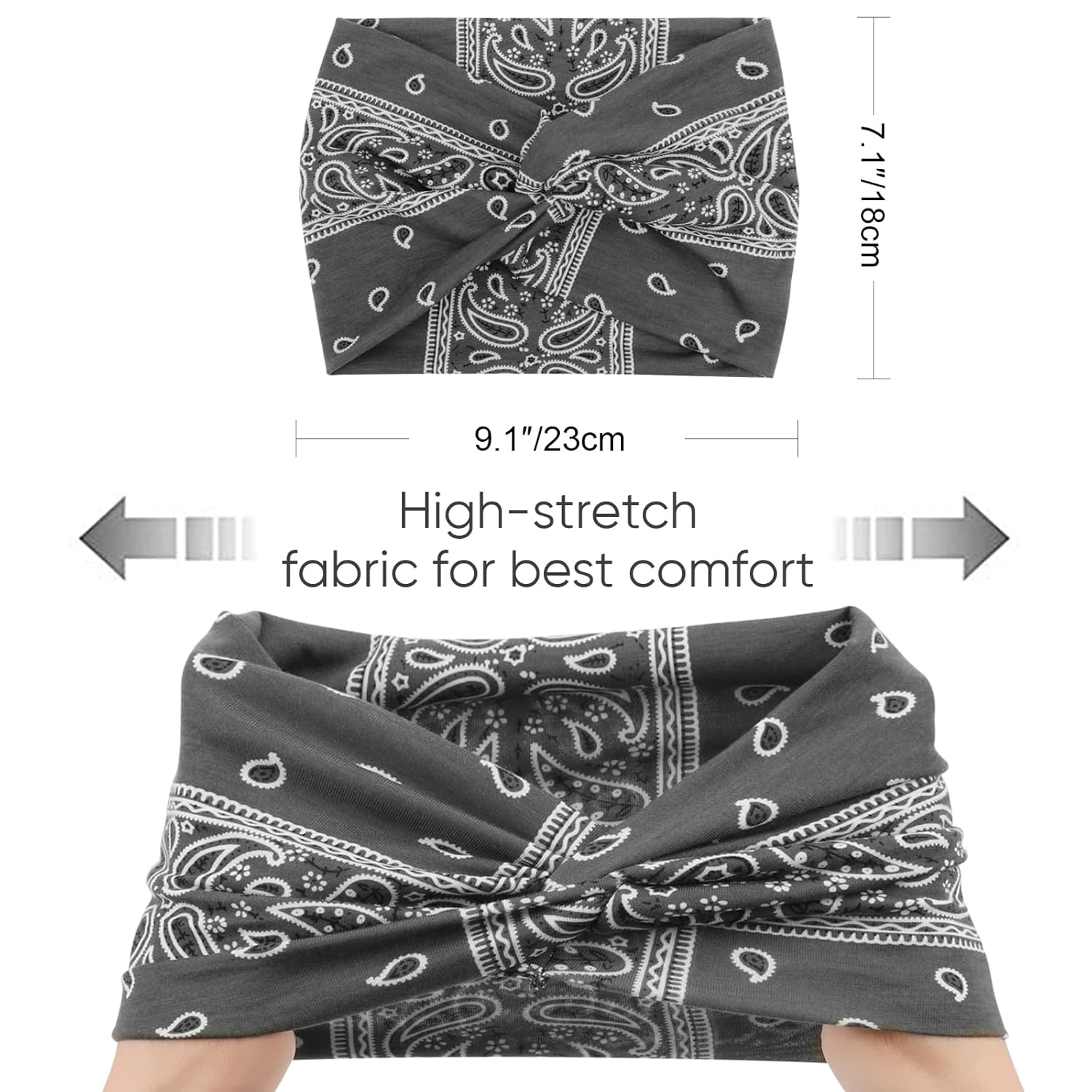 Extra Wide Headbands for Women Large Turban Headband Non Slip Boho Elastic Hairband Hair Twisted Knot Head Bands Accessories - Image 2