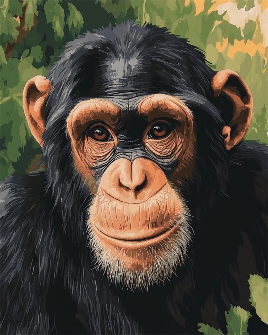 AxiangziK DIY Stamped Cross Stitch Kit Monkey Portrait 11CT 40x50cm