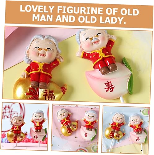 Miniatura 9 de 2 tarjetas de abuelita de anciano para decoración de boda para ceremonia, cajas para cupcakes, decoraciones de aniversario, anciano y mujer, feliz