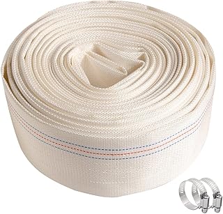 QuQuyi 2" x 30 FT Heavy Duty Reinforced PVC Swimming Pool Backwash Hose, General Purpose Lay-Flat Water Discharge Pipe for Water Transfer Applications, White