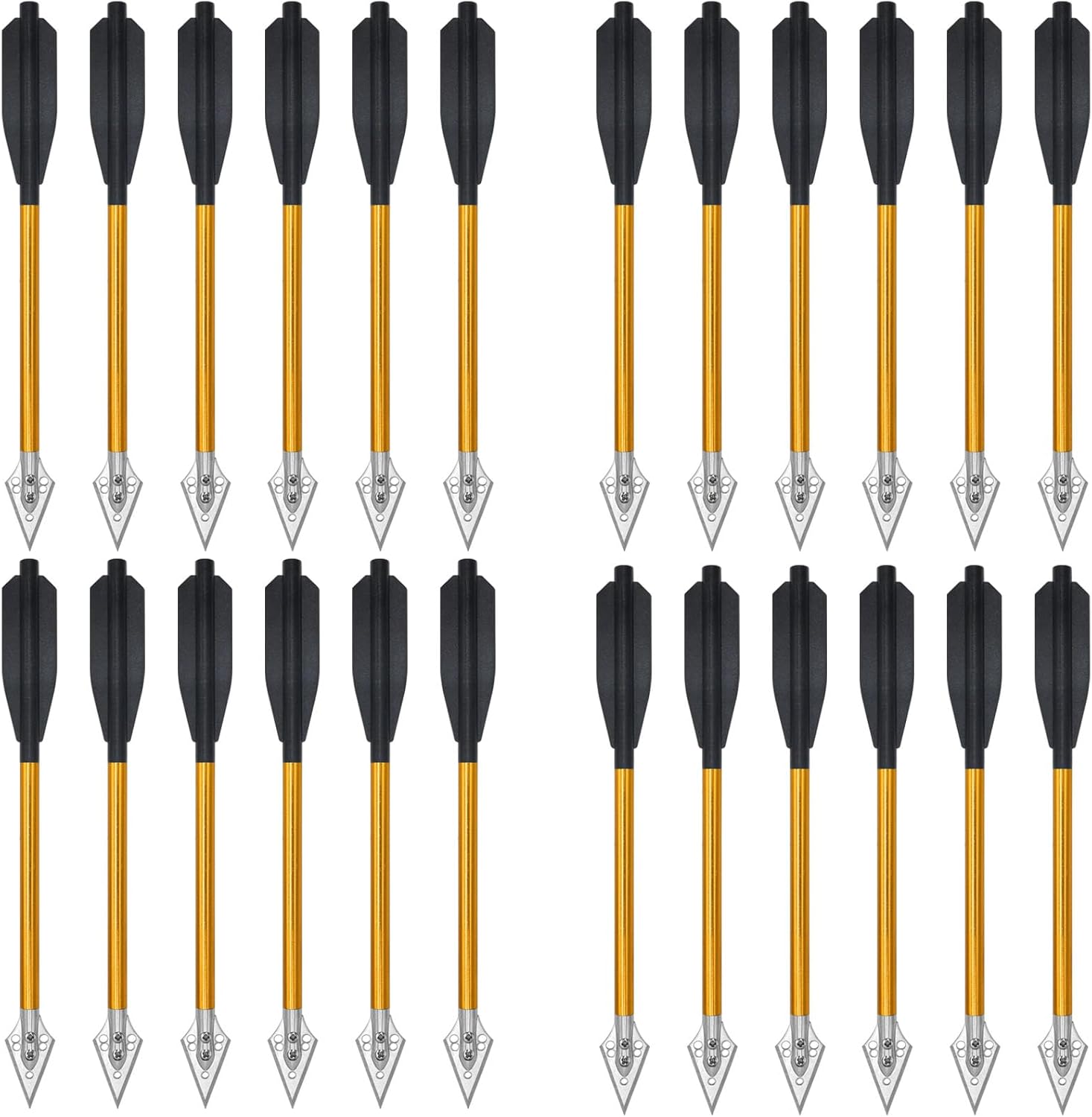 Mini Aluminium Arrows 6.3" Pistol Crossbow Bolts for 50-80lbs Mini Crossbow Pistols for Adults Mini Crossbow Bolts with Replaceable Blade Tips Use for Target Practice Outdoor Hunting Games