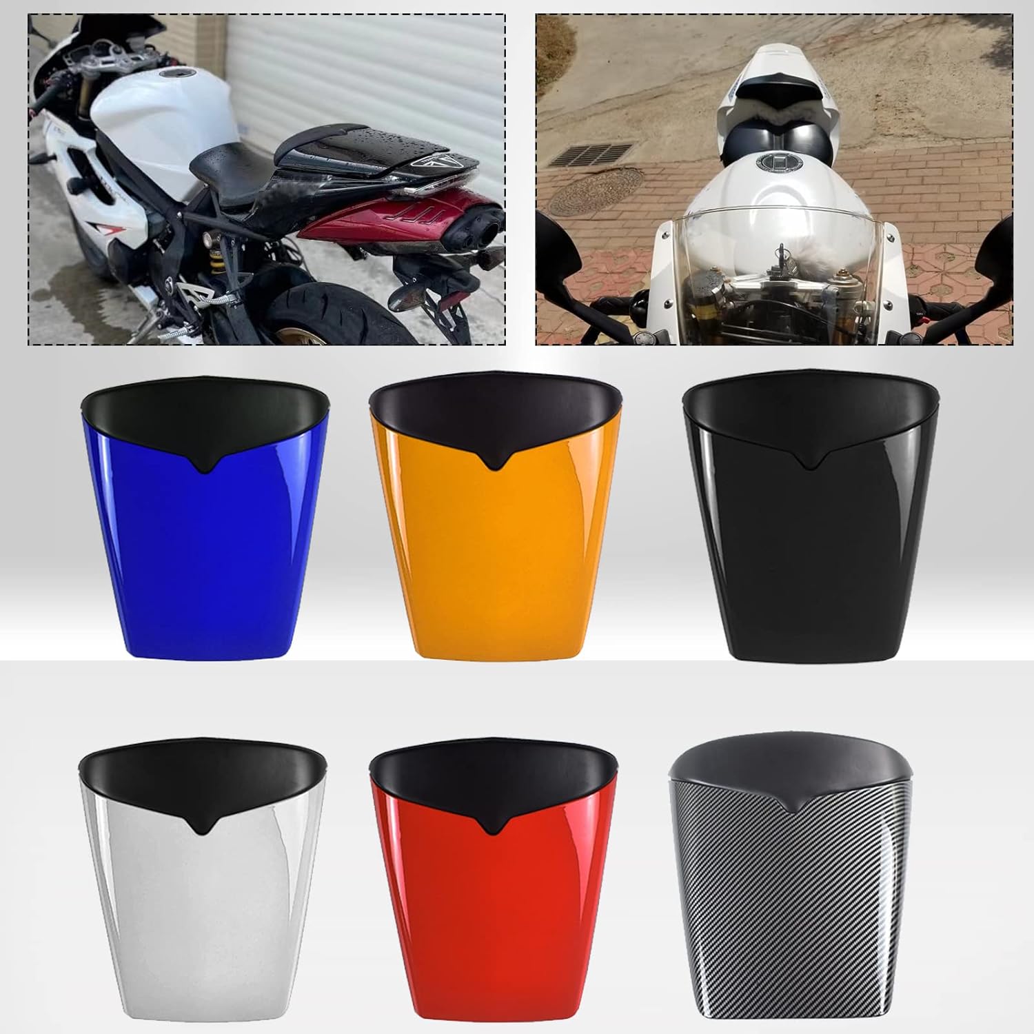 Rear Seat Cowl Compatible with Daytona 675 Seat Cover Rear Pillion Passenger Hard Solo Seat Cowl Hump Faring Daytona675 2006 2007 2008 2009 2010 2011 2012 (Gold)