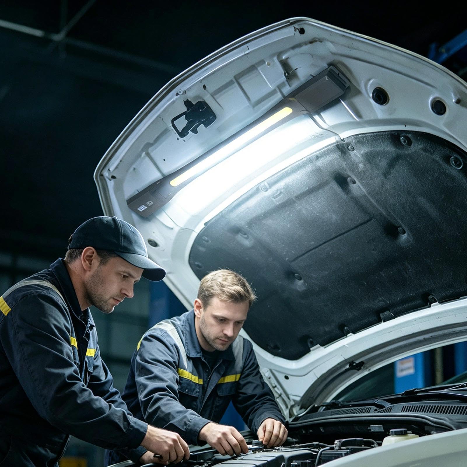 Faretto da Lavoro Ricaricabile Barra LED Magnetica per Riparazioni Auto | Illuminazione Portatile da Officina per Meccanico Elettricista Idraulico Garage Ispezione Cantieri