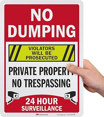 SmartSign “No Dumping - Private Property, No Trespassing, Violators Will Be Prosecuted†Sign | 10