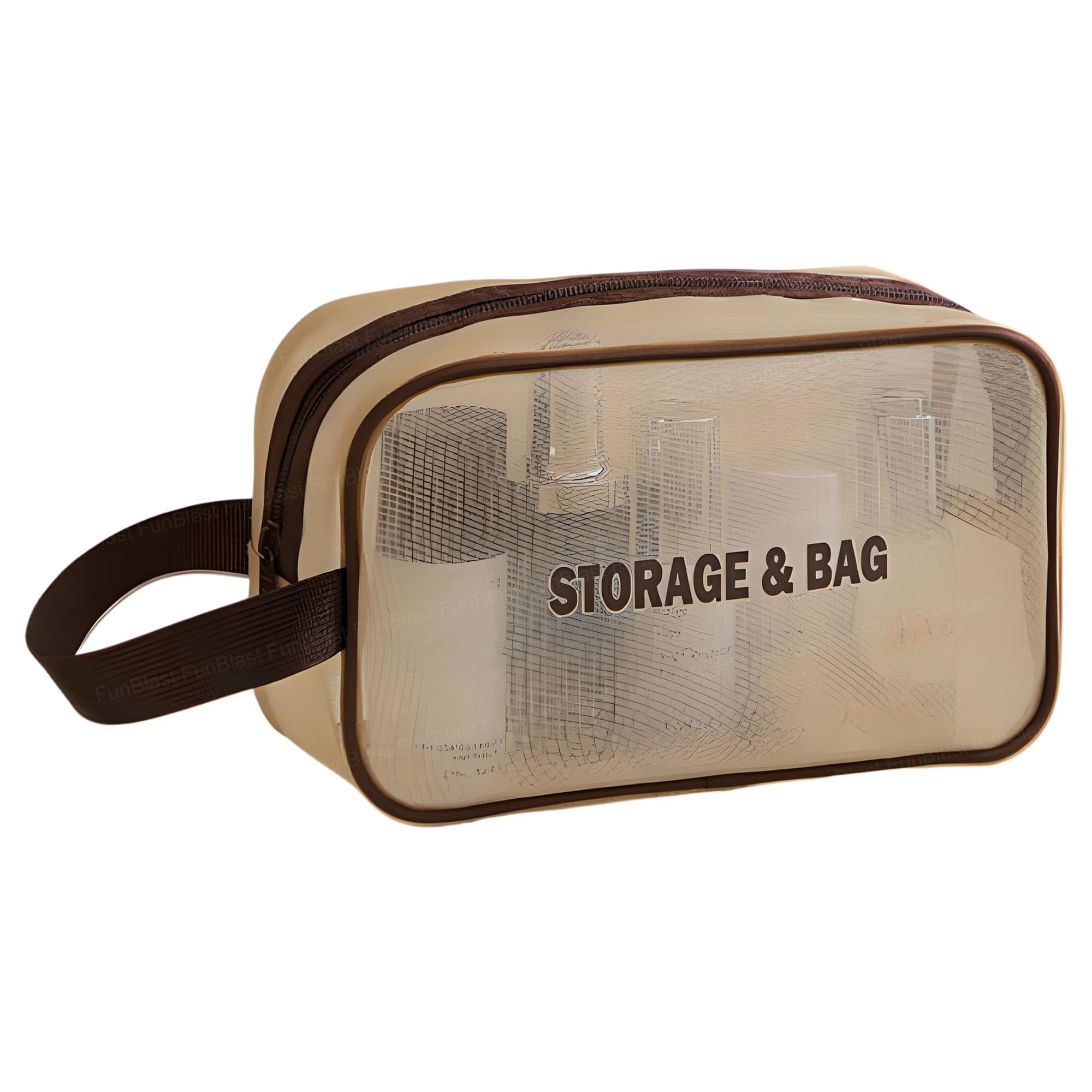 Travel Mesh Makeup Bags -Transparent Washbag Pouch with Strap, Makeup Pouches for Women Cosmetic Organizer Bag, Portable Toiletry Storage Bag Pouches for Girls, Women (Brown)-image-13