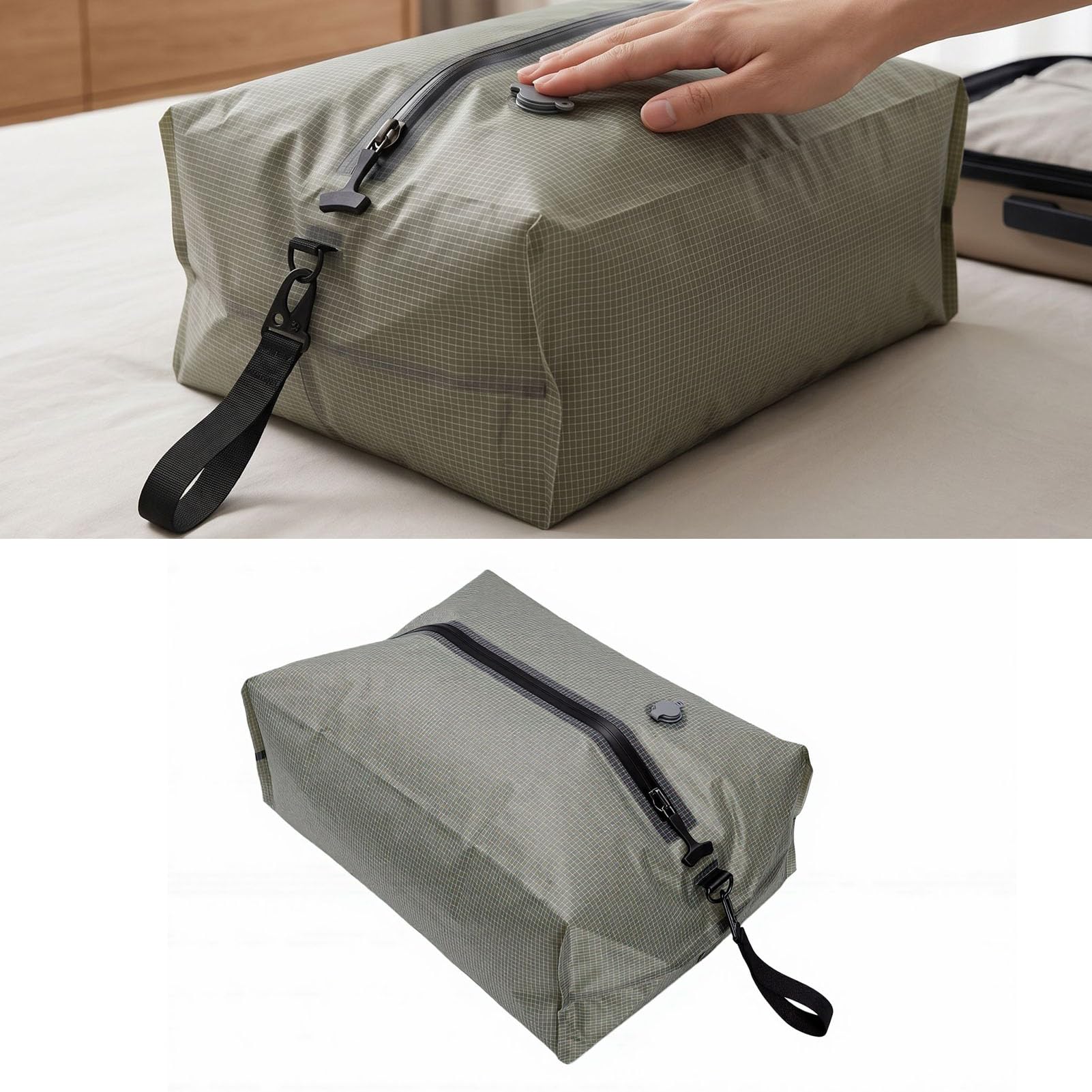 Ejoyous Sacchetti Sottovuoto Riutilizzabili in TPU Sacchetti a Compressione Sottovuoto in Nylon Composito TPU 210T Nessuna Pompa Necessaria Rotolo per Sigillare Spazio Salvaspazio per Vestiti